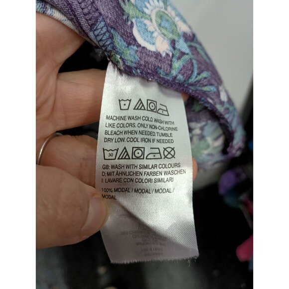 Destination 365 BOHO Dress 1X Purple Floral Print Tiered Midi Long sleeve Casual - Picture 6 of 9